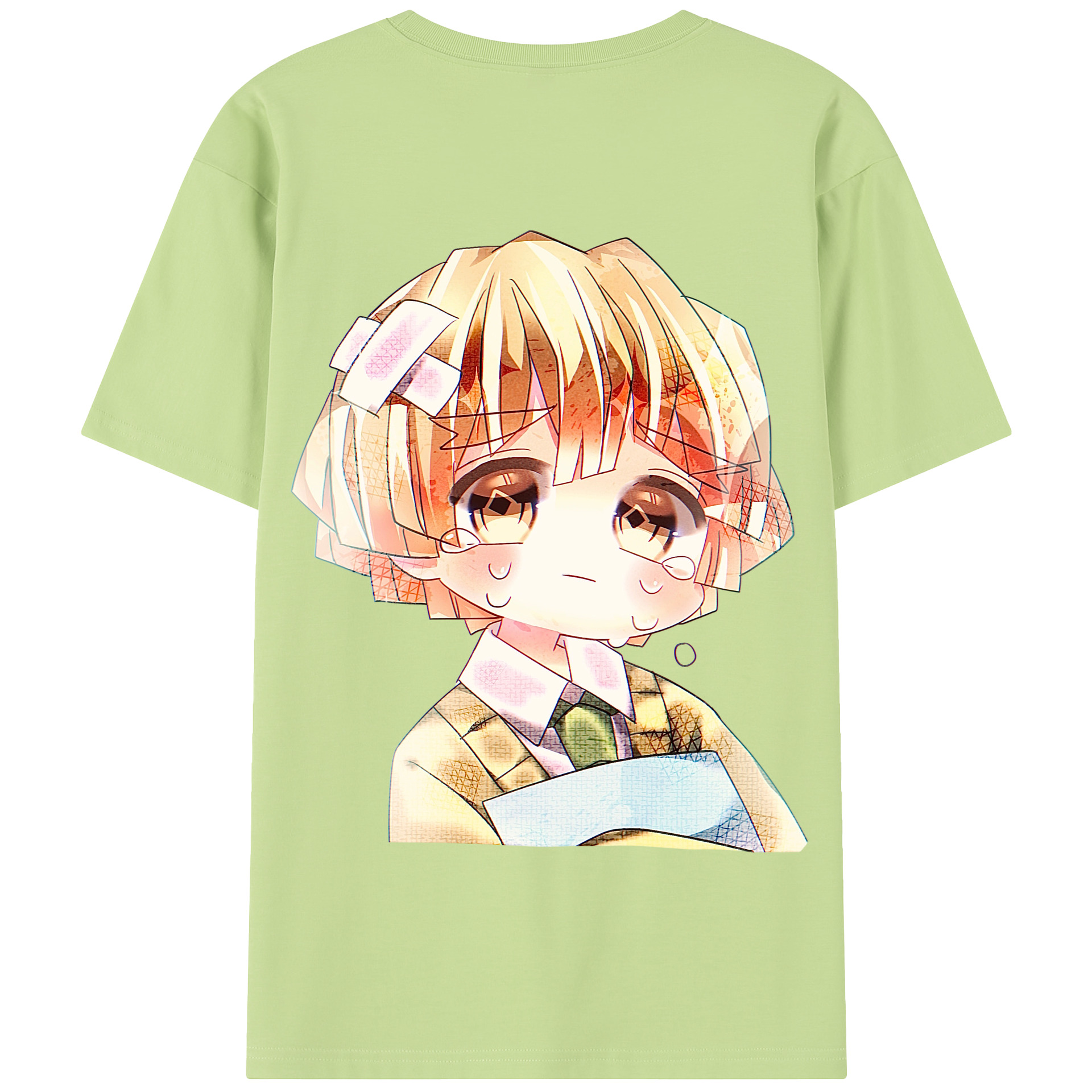 （画像用） 鬼滅の刃（きめつのやいば）我妻 善逸／あがつま ぜんいつ Agatsuma Zenitsu 綿100％半袖Tシャツ（背面プリント）